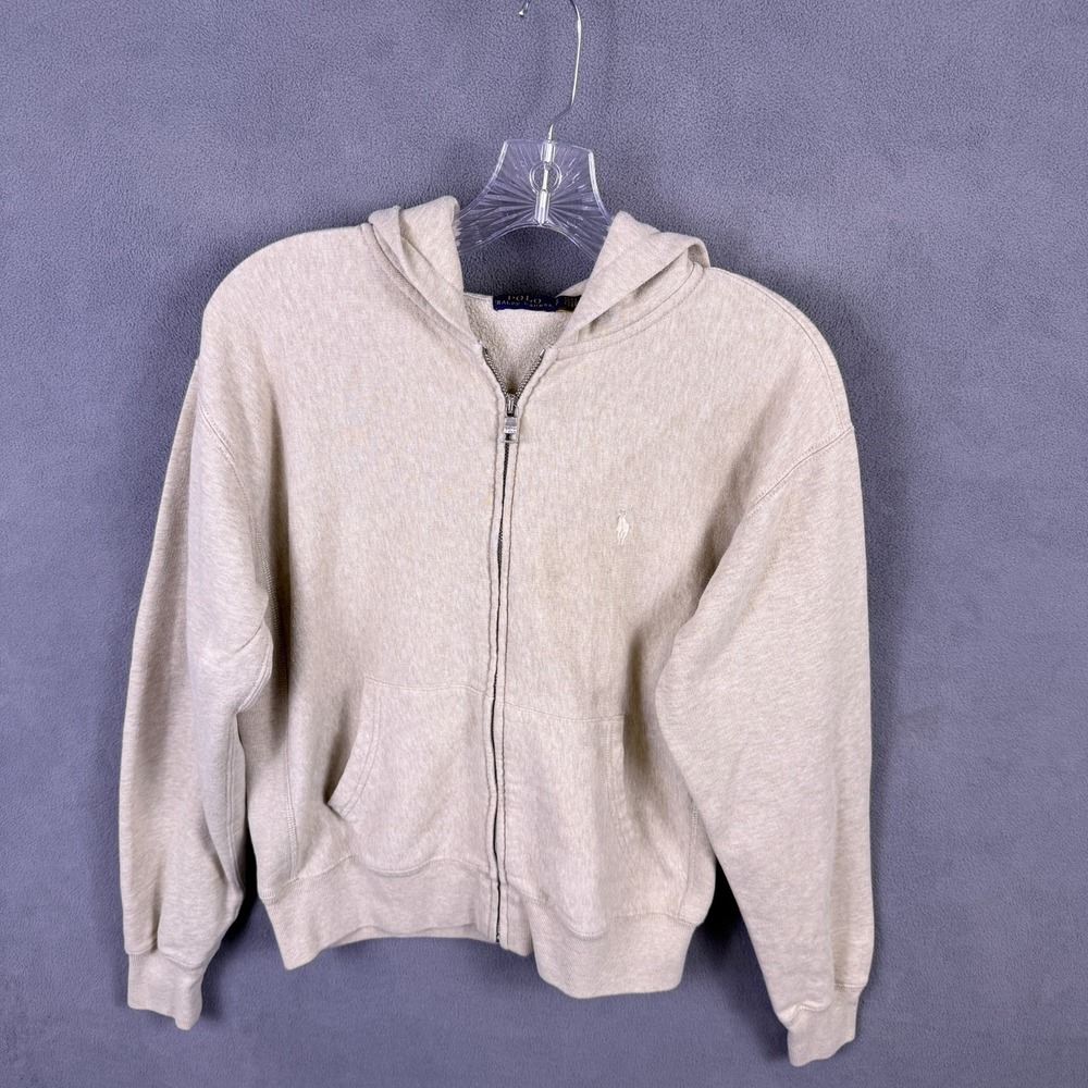 Polo Ralph Lauren Mens Full Zip Hoodie Fleece Double Knit Size S No Drawstring
